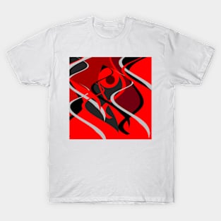 upstream red black grey abstract digital painting T-Shirt